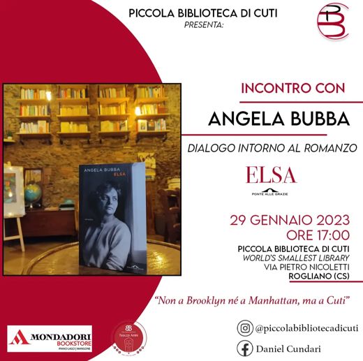 Locandina incontro con Angela Bubba