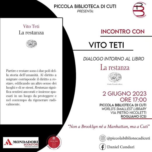 Locandina incontro con Vito Teti